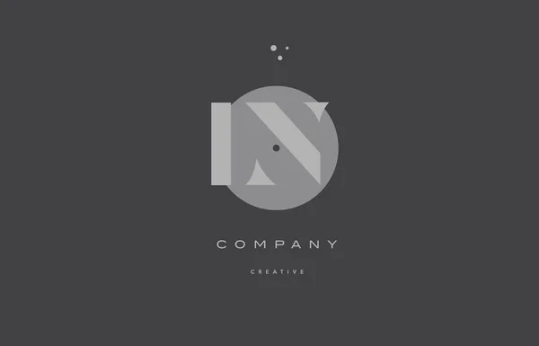 In i n gris alphabet moderne lettre d'entreprise logo icône — Image vectorielle