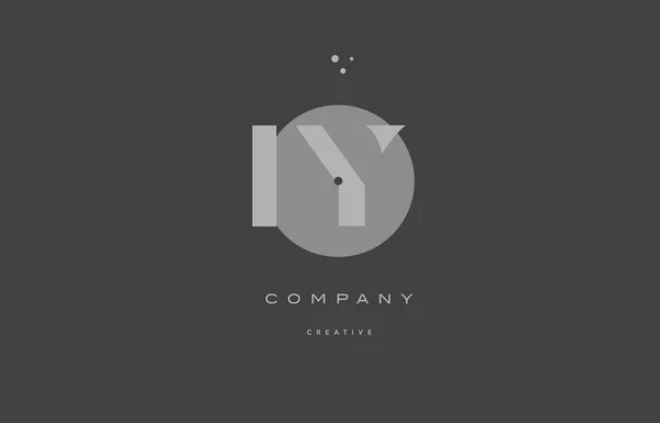 Iy y y grey modern alphabet company letter icon — стоковый вектор