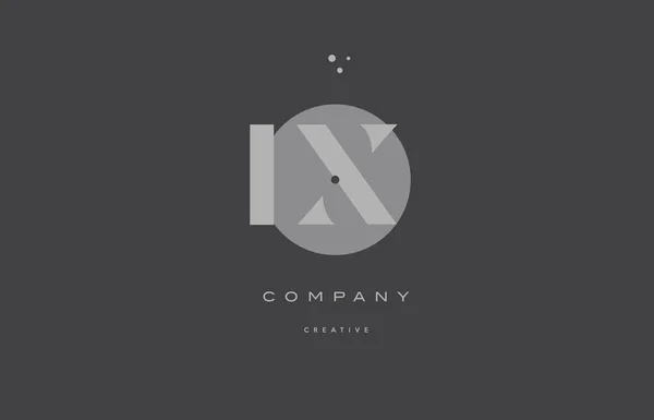 Ix i x gris alphabet moderne lettre d'entreprise logo icône — Image vectorielle