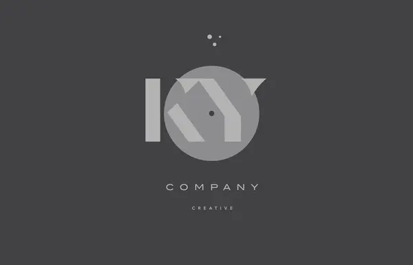 Ky k y gris alphabet moderne lettre d'entreprise logo icône — Image vectorielle
