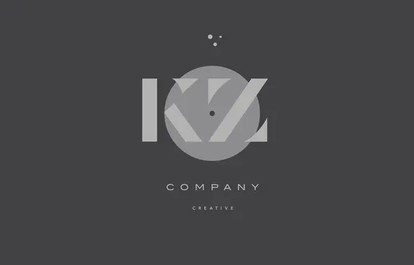 Kz k z gris alphabet moderne lettre d'entreprise logo icône — Image vectorielle
