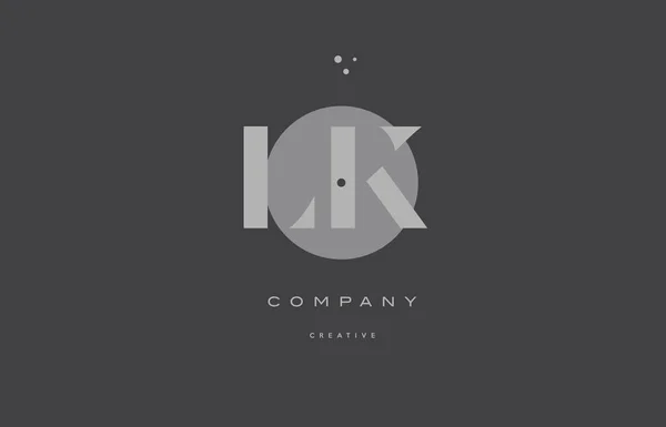 Lk l k  grey modern alphabet company letter logo icon — Stock Vector