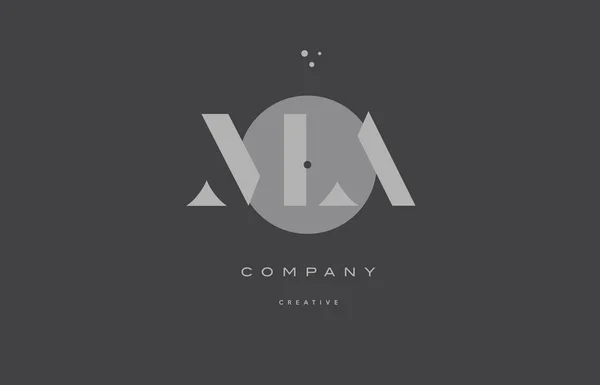 Ma m une icône grise lettre d'entreprise alphabet moderne logo — Image vectorielle
