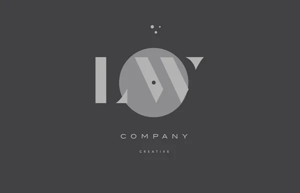 Lw l w gris alphabet moderne lettre d'entreprise logo icône — Image vectorielle