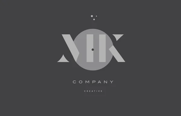 Mk m k gris alphabet moderne lettre d'entreprise logo icône — Image vectorielle
