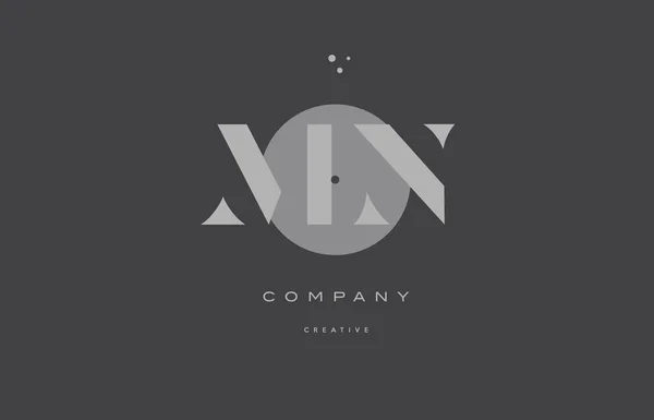 Mn m n gris alphabet moderne lettre d'entreprise logo icône — Image vectorielle
