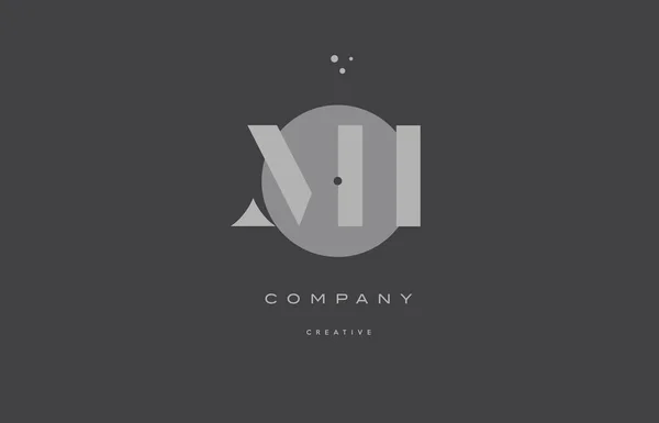 Mi m i gris alphabet moderne lettre d'entreprise logo icône — Image vectorielle