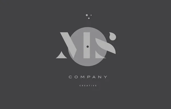 Ms m s gris alphabet moderne lettre d'entreprise logo icône — Image vectorielle