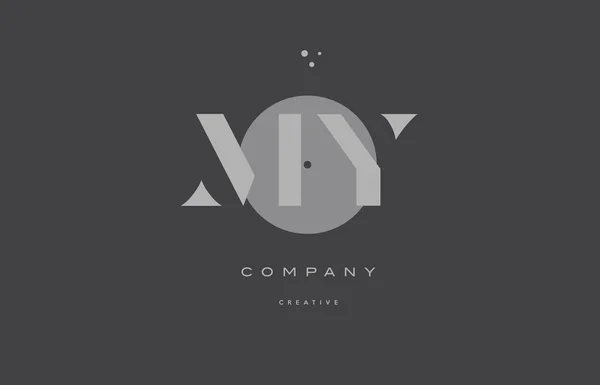 Mon m y gris moderne alphabet lettre d'entreprise logo icône — Image vectorielle