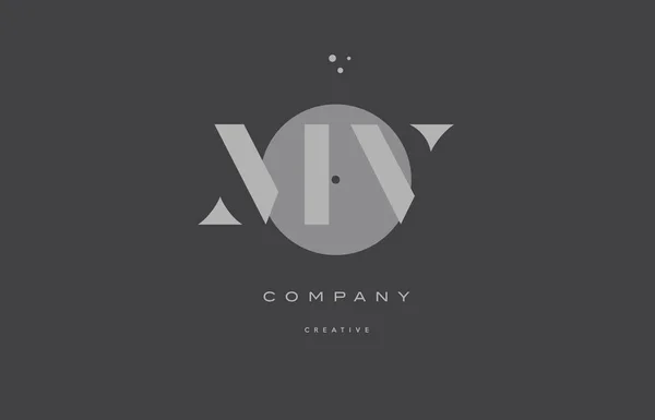 MV m v gri çağdaş alfabesi şirket mektup logo simge — Stok Vektör