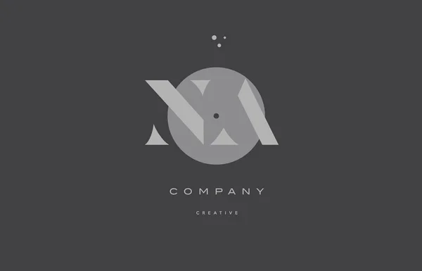 Na n une icône grise lettre d'entreprise alphabet moderne logo — Image vectorielle