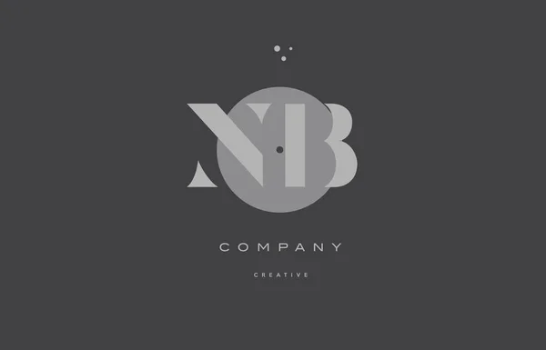 Nb n b  grey modern alphabet company letter logo icon — Stock Vector