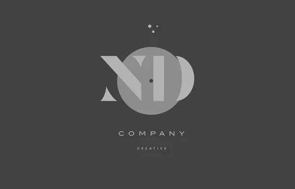 Nd n d  grey modern alphabet company letter logo icon — Stock Vector