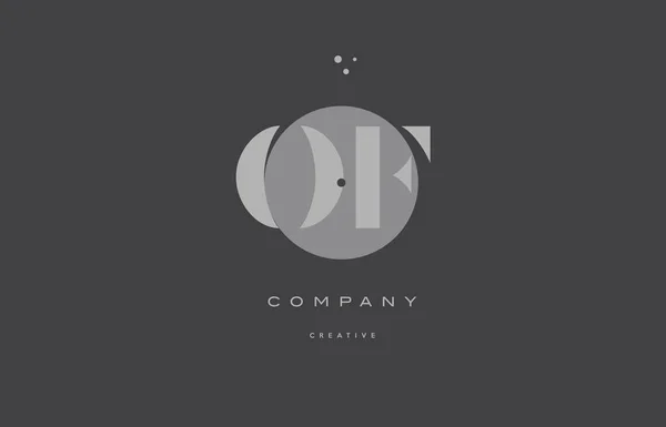 O f gris alphabet moderne lettre d'entreprise logo icône — Image vectorielle