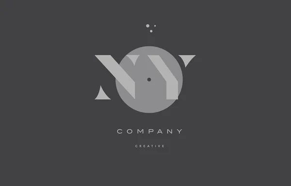 Ny n y grey alphabet moderne lettre d'entreprise logo icône — Image vectorielle