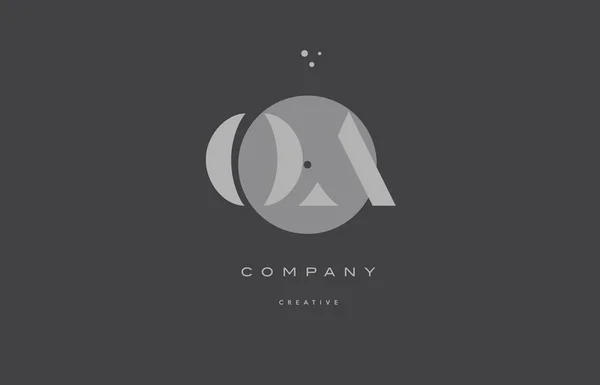 Oa o une icône grise lettre d'entreprise alphabet moderne logo — Image vectorielle