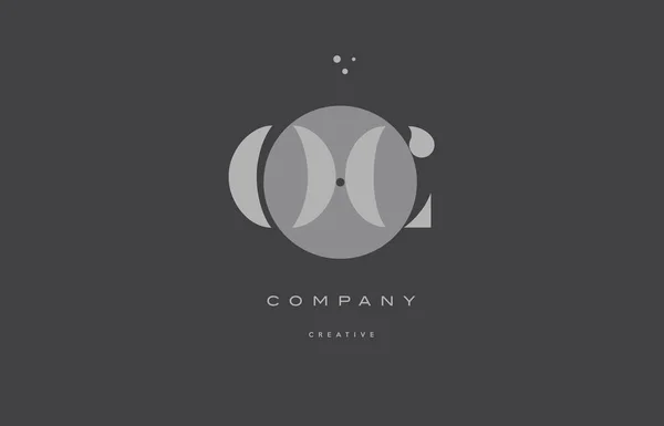 Oc o c gris alphabet moderne lettre d'entreprise logo icône — Image vectorielle