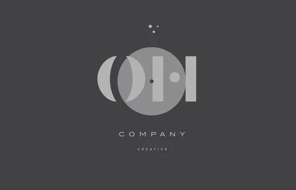 Oh o h gris alphabet moderne lettre d'entreprise logo icône — Image vectorielle