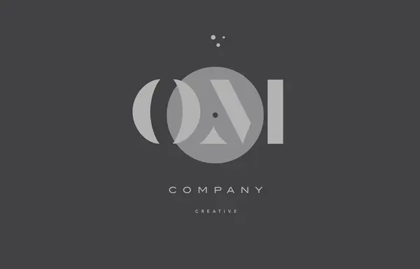 Om o m gris alphabet moderne lettre d'entreprise logo icône — Image vectorielle