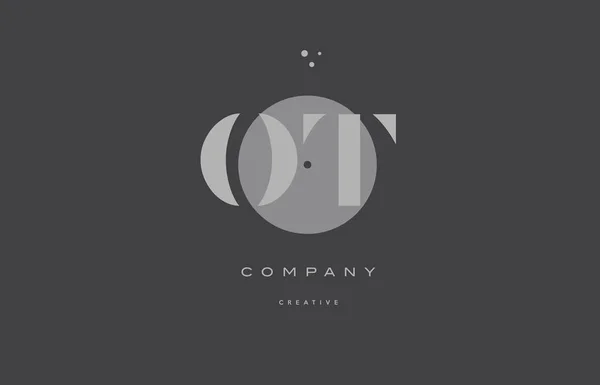 Ot o t gris alphabet moderne lettre d'entreprise logo icône — Image vectorielle