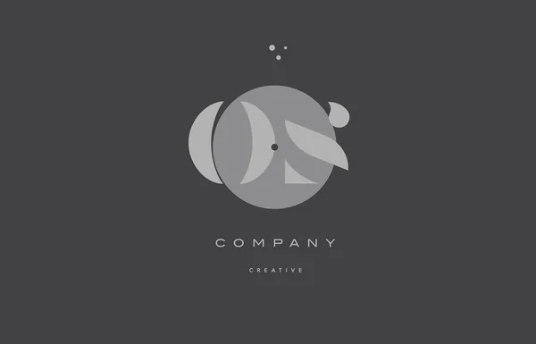 Os o s gris alphabet moderne lettre d'entreprise logo icône — Image vectorielle