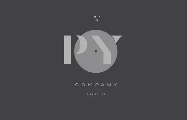 Логотип современного алфавита компании py p y grey — стоковый вектор