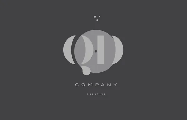 Qd q d gris alphabet moderne lettre d'entreprise logo icône — Image vectorielle