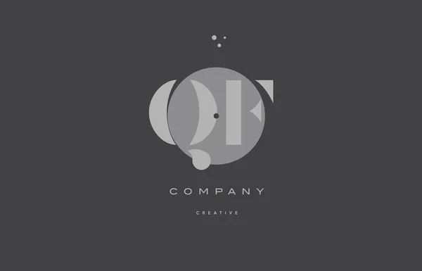 Qf q f cinza alfabeto moderno empresa carta logotipo ícone — Vetor de Stock
