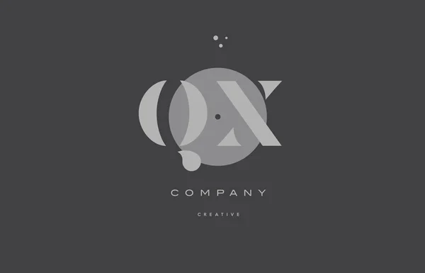 Qx q x gris alphabet moderne lettre d'entreprise logo icône — Image vectorielle