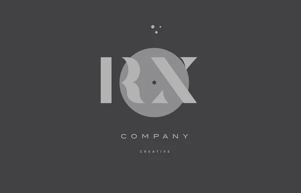 Rx r x gris alphabet moderne lettre d'entreprise logo icône — Image vectorielle