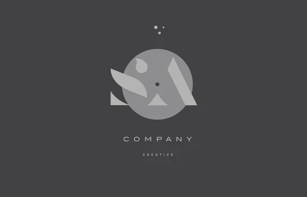 Sa s une icône grise de logo de lettre d'entreprise d'alphabet moderne — Image vectorielle