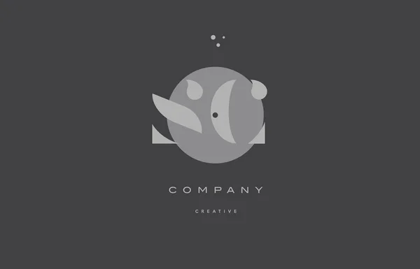 Sc s c gris alphabet moderne lettre d'entreprise logo icône — Image vectorielle