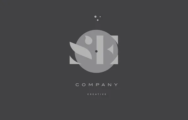 E gris alphabet moderne lettre d'entreprise logo icône — Image vectorielle