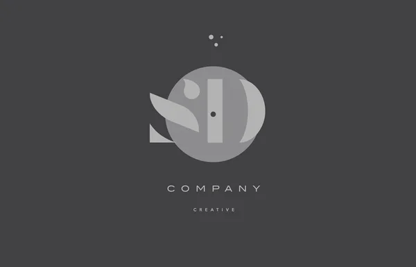 SD s d gri çağdaş alfabesi şirket mektup logo simge — Stok Vektör