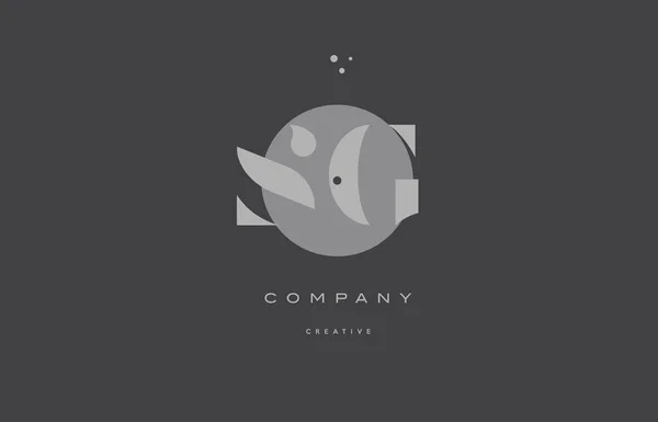 Sg s g gris alphabet moderne lettre d'entreprise logo icône — Image vectorielle