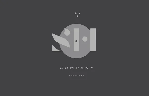 Sh s h cinza alfabeto moderno empresa letra logotipo ícone — Vetor de Stock