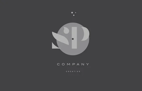 Sp s p gris alphabet moderne lettre d'entreprise logo icône — Image vectorielle