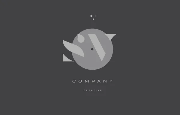Sv s v gris moderne alphabet lettre d'entreprise logo icône — Image vectorielle