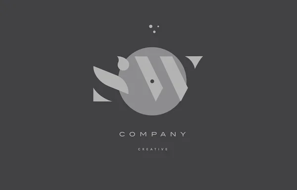 Sw s w gris alphabet moderne lettre d'entreprise logo icône — Image vectorielle