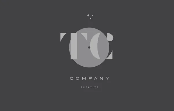 Tc t c gris alphabet moderne lettre d'entreprise logo icône — Image vectorielle
