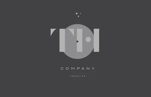 Th t h gris alphabet moderne lettre d'entreprise logo icône — Image vectorielle