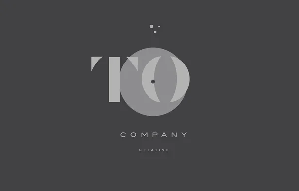 To t o gris alphabet moderne lettre d'entreprise logo icône — Image vectorielle