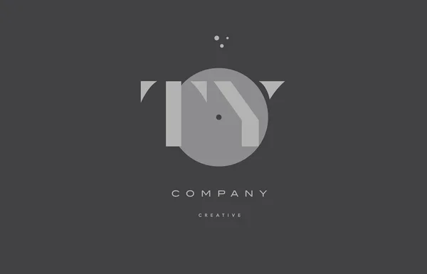 Ty t y gris alphabet moderne lettre d'entreprise logo icône — Image vectorielle