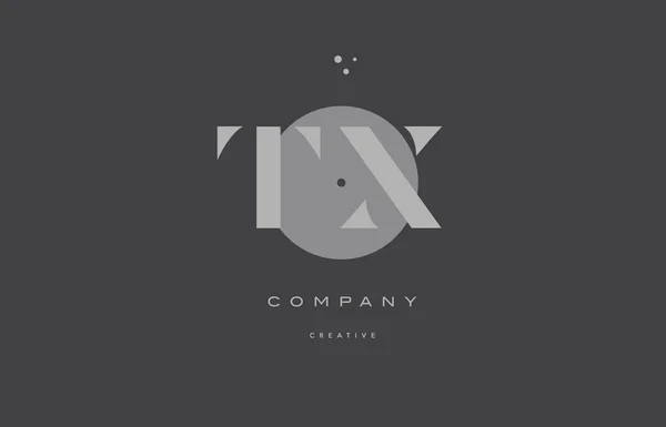 Tx t x cinza alfabeto moderno empresa carta logotipo ícone —  Vetores de Stock