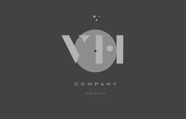 Vh v h gris alphabet moderne lettre d'entreprise logo icône — Image vectorielle