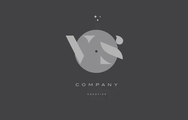 Vs v s gri çağdaş alfabesi şirket mektup logo simge — Stok Vektör