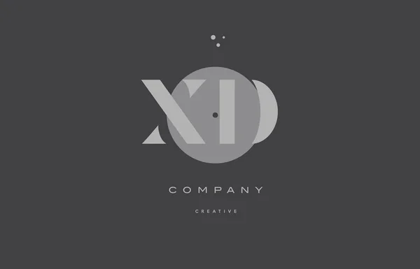 Xd x d  grey modern alphabet company letter logo icon — Stock Vector