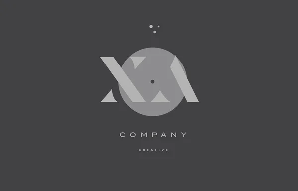 Xa x une icône grise de logo de lettre d'entreprise d'alphabet moderne — Image vectorielle