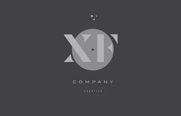 Xf x f cinza alfabeto moderno empresa carta logotipo ícone — Vetor de Stock