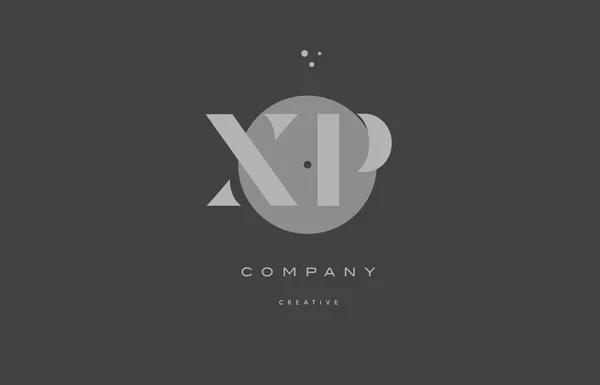 Xp x p gris alphabet moderne lettre d'entreprise logo icône — Image vectorielle